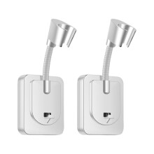 2pcs White Flexible Shower Suction Holder Adjustable Wall Mount Head Bracket for Bathroom