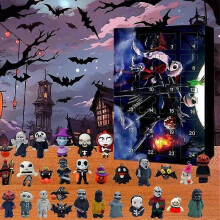 (D) Halloween Countdown Advent Calendar 2024, Nightmare Before Xmas Advent Calendar Blind Box, Scary Doll Horror Figures Gifts for Kids