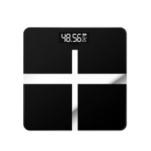 Digital Bathroom Scale with Precision Sensor, USB Rechargeable Body Weight Scale, Tempered Glass, Black