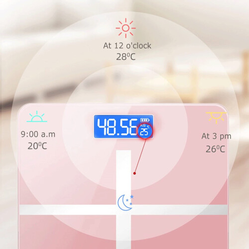 Digital Bathroom Scale with Precision Sensor, USB Rechargeable Body Weight Scale, Tempered Glass, Black 2