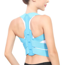 Adjustable Back Posture Corrector Brace for Men and Women, Breathable Shoulder and Lumbar Support Belt Blue S