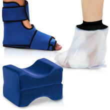Post Surgery Foot Recovery Kit with Soft Support Wedge Pillow, Ice Wrap Relief and Waterproof Shower Protector