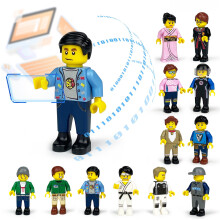 12 PCS Adventure Hunter Programmer Motorcyclist Figures Careers Building Block Christmas Gift for Boys & Girls
