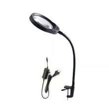 Magnifying Lamp with Light, Hands LED Desk Magnifier with Clamp, 48LED Illumination for Reading and Crafts