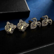Domineering retro tiger, lion, antelope, wolf cufflinks men's 3D animal cufflinks jacket alloy