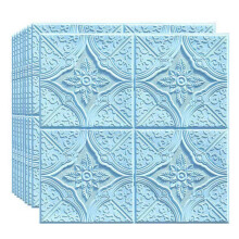 10Pcs Ceiling Roof Wallpaper Tile Brick Wall-Blue Yotsuba