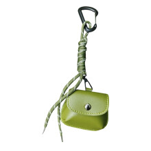 Porte-clés en PU tressé, Mini sac avec corde tissée pour-Vert