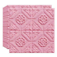 Autocollants muraux 3D, 10 pièces, papier peint-Palais roses