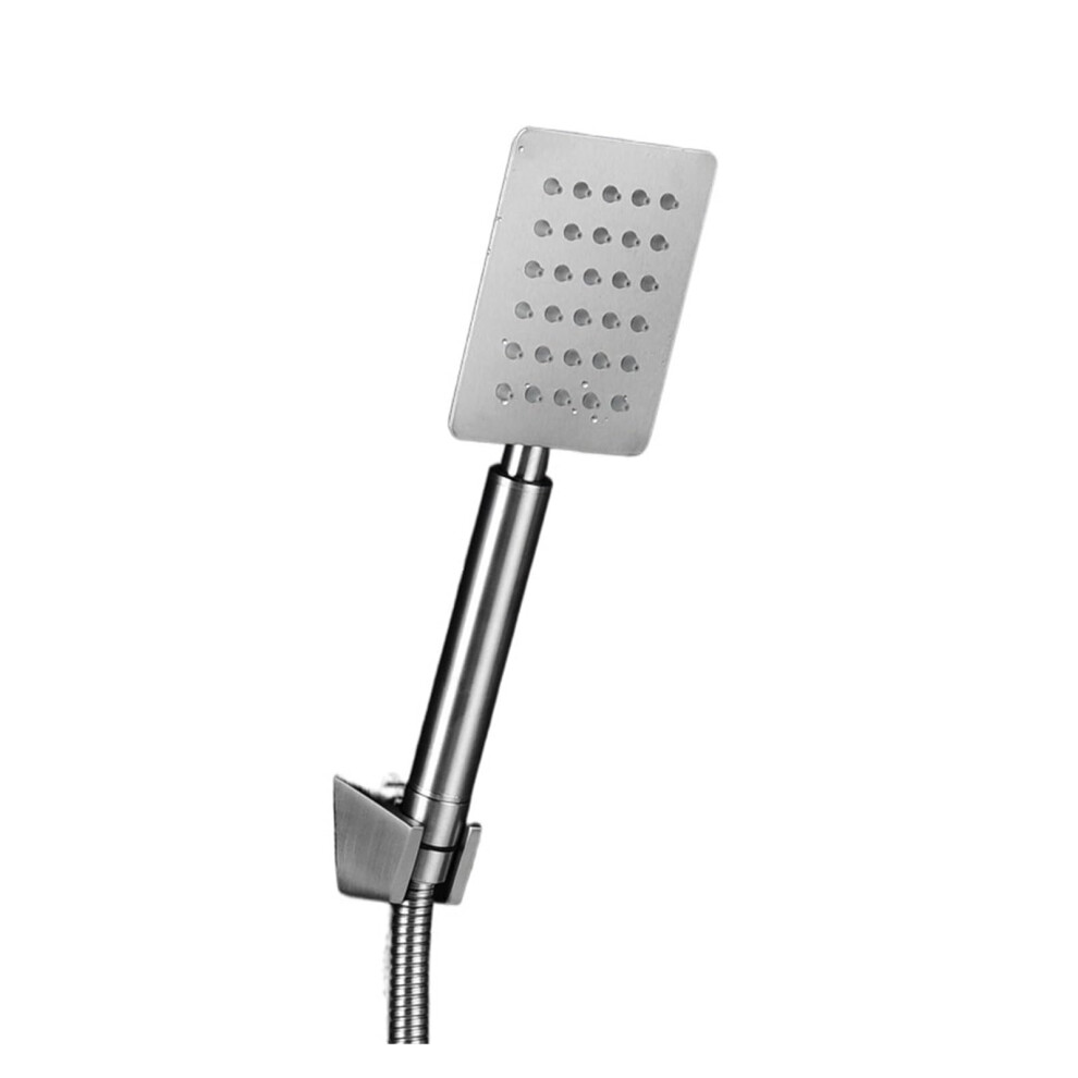 304 Stainless Steel Handheld Shower Set With Hose And Holder, Brushed Finish, Antilimescale Design 9092120295955