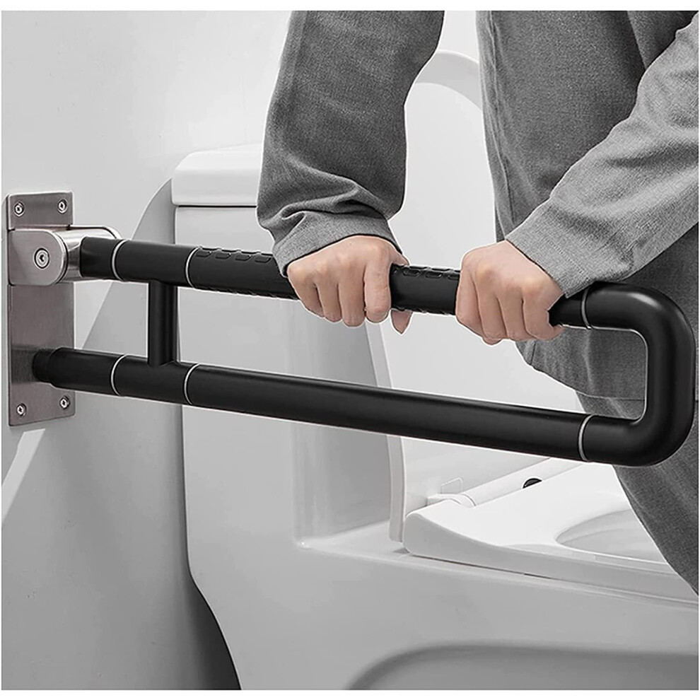 Foldable Toilet Grab Bar 304 Stainless Steel Bathroom Safety Handrail with NonSlip Grip for Elderly and Disabled