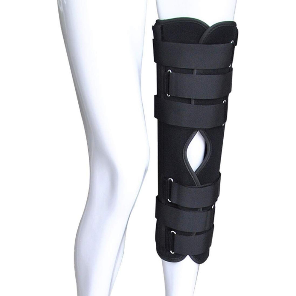 Adjustable Knee Immobilizer Brace with Rigid Steel Support Frame for PostâSurgery Recovery A(S)