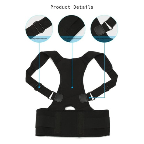 Adjustable Magnetic Posture Corrector and Back Support Belt for Shoulder Alignment Pain Relief Black Large 1