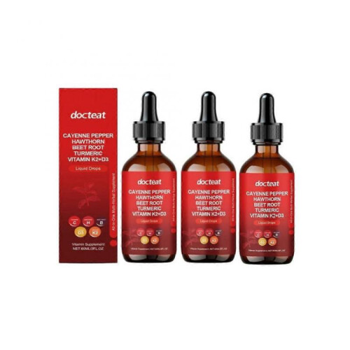 3pcs Cayenne Pepper Drops, Aeluro Cayenne Pepper Liquid Drops, Containing Hawthorn Beetroot