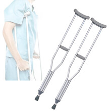 Adjustable Underarm Crutches for Adults, Lightweight Aluminum Walking Aid Pair with Comfort Pads and Ergonomic Handgrips, S/M/L, 130kg Support