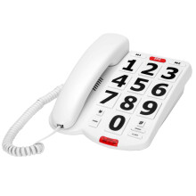 Senior Landline Phone with Large Buttons, 80dB Adjustable Volume and Flashing Light for Hearing Impaired Elderly