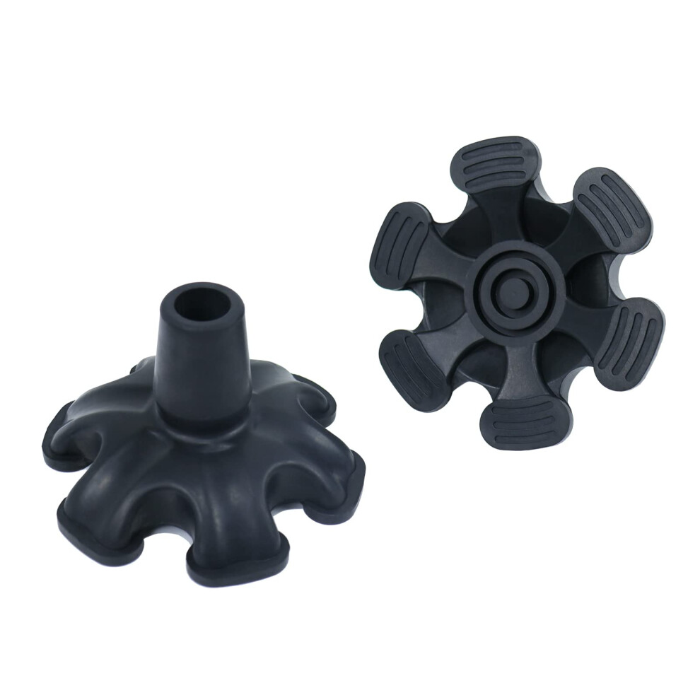 Cane Tip Replacement 3/4 Inch, SelfâStanding Quad Base, AntiâSlip Rubber Tip for Walking Stick Stability