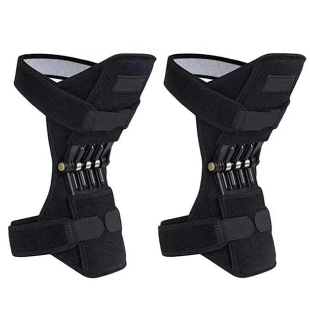 1 Pair Knee Booster Brace with Rebound Springs, Power Lift Patella Support Wrap