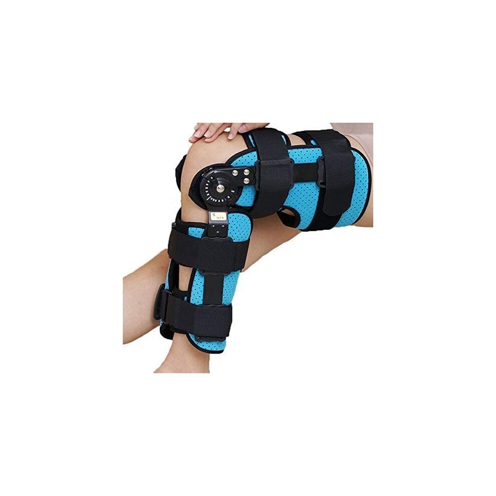 Hinged Knee Brace Left Leg with Adjustable ROM Control, Dual Hinge Stabilization for ACL and MCL Recovery