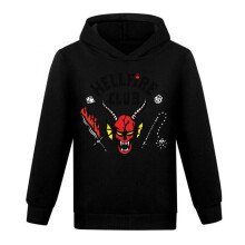 (black, 150) Kids Stranger Things Long Sleeve Pullover Winter Sweatshirts Hooded Pullover Casual Tops