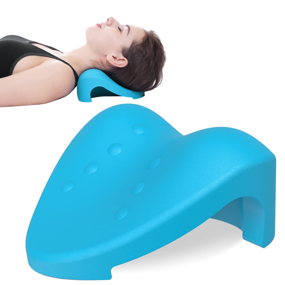 Blue Neck Stretcher Cervical Traction Device For Pain Relief And Posture Correction, Ergonomic Pillow