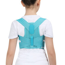 Adjustable Posture Corrector Back Support Belt with Breathable Lumbar Brace for Spine Alignment Blue M