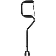 Adjustable Walking Cane with Quad Base, Ergonomic Foam Grip, AntiSlip Rubber Tip, Lightweight Black