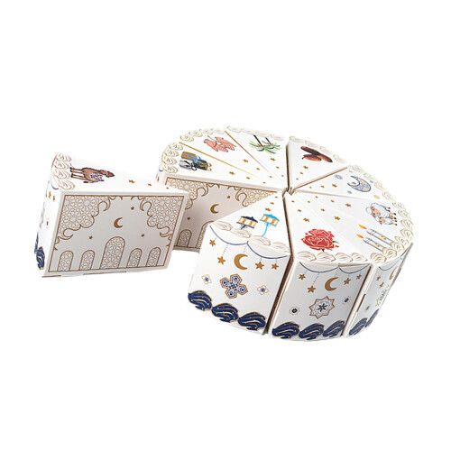 10 Stück dreieckige Geschenkboxen in Kuchenform,