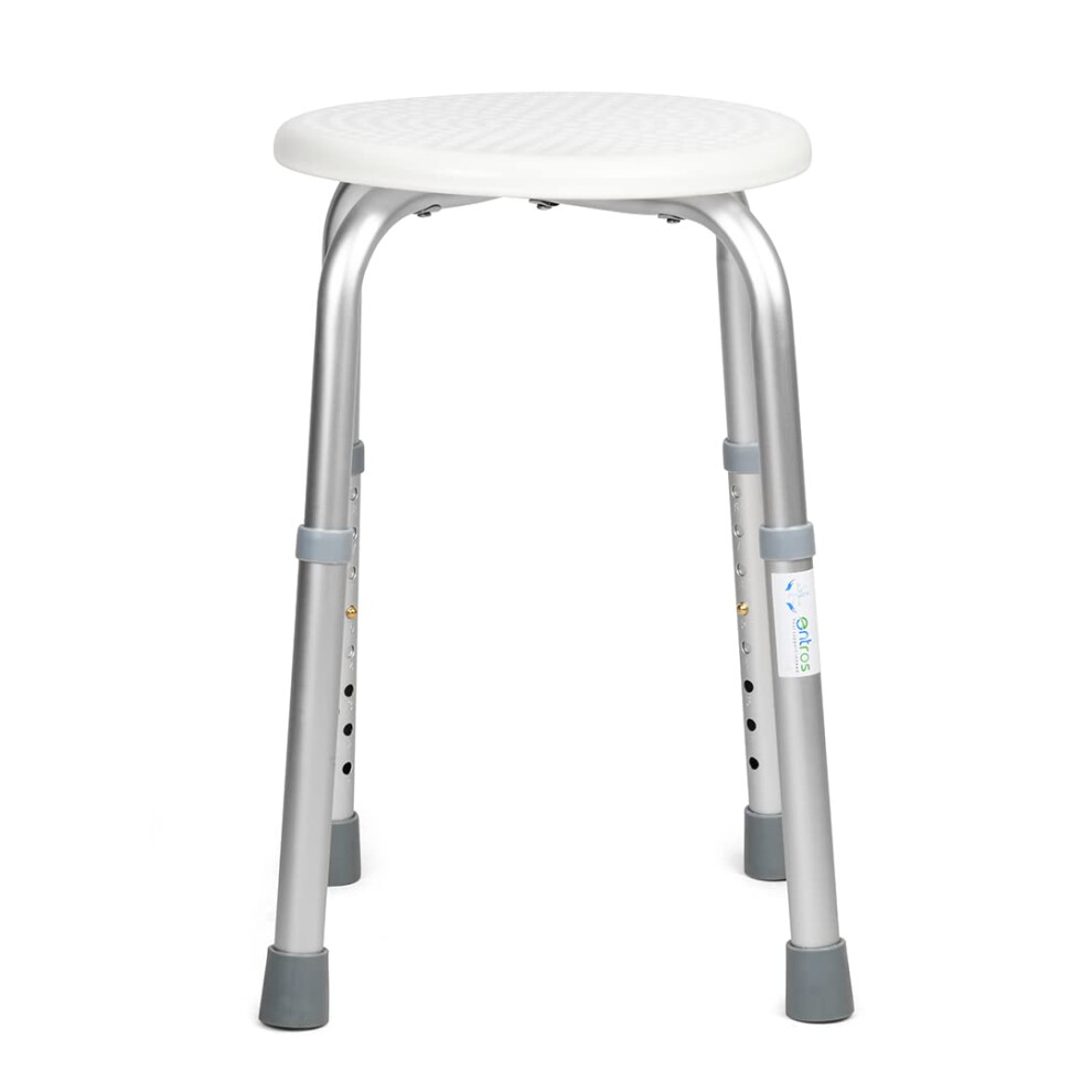 Adjustable Shower Chair for Elderly, NonSlip Bath Stool with RustResistant Aluminum Frame, 250 lbs Capacity