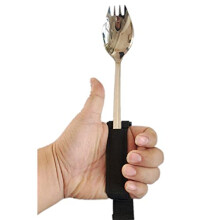 Adaptive Eating Utensils Spoon Fork Set – Ergonomic Easy Grip OneHanded Design for Parkinson's and Arthritis