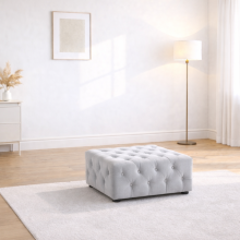 (Ice Velvet, Footstool) Chesterfield Monaco Corner Sofa Velvet Couch Longue Settee 5 & 6 Seater Corner