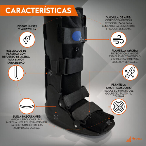 Air Walker Boot with Dual Air Compression, Adjustable Tall Orthopedic Walking Boot for Ankle Injuries 2
