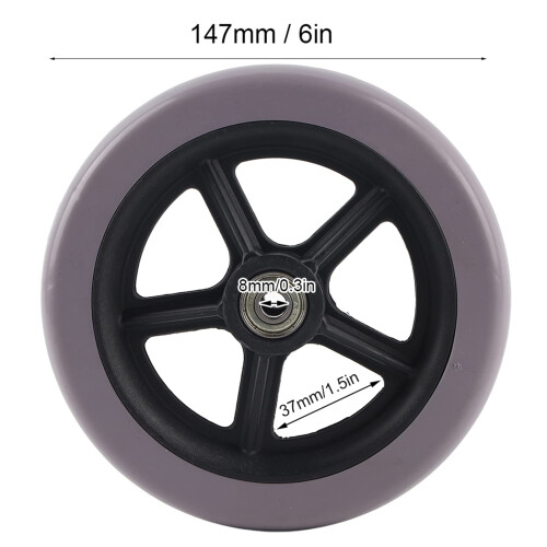 6 Inch Wheelchair Front Wheels, Durable 608ZZ Bearings, Smooth Rolling, Easy Steering Control 1