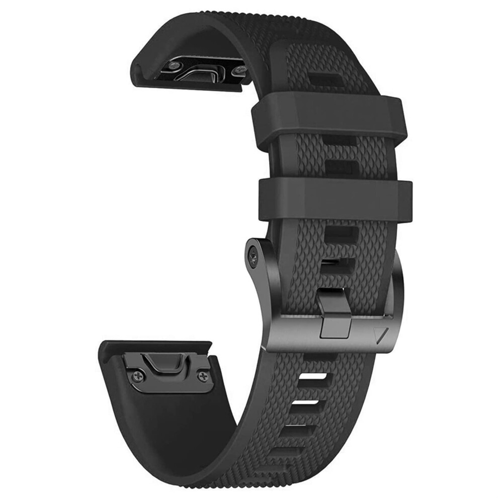 20Mm Silicone Quickfit Watch Band For Garmin Fenix 7S Â Comfortable Durable Replacement Strap Black 9092120297041