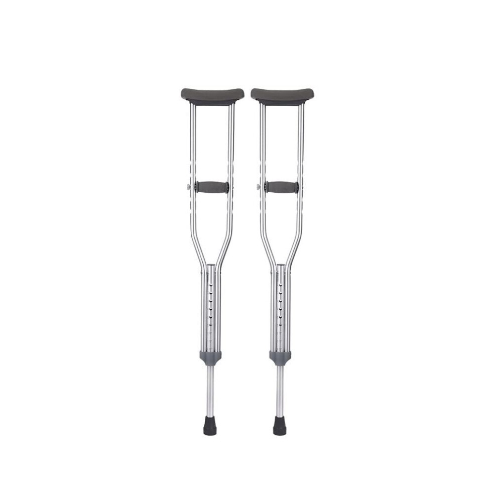 Silver Adjustable Aluminum Crutches For Adults, Lightweight Walking Aid With NonâSlip Tips And Ergonomic Grip