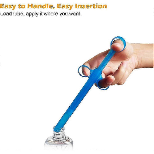 (Blue white) Lube Lubricant Applicator with Smooth Rounded Tip Reusable/Durable/Easy to Clean (2 Pack)-Good 2