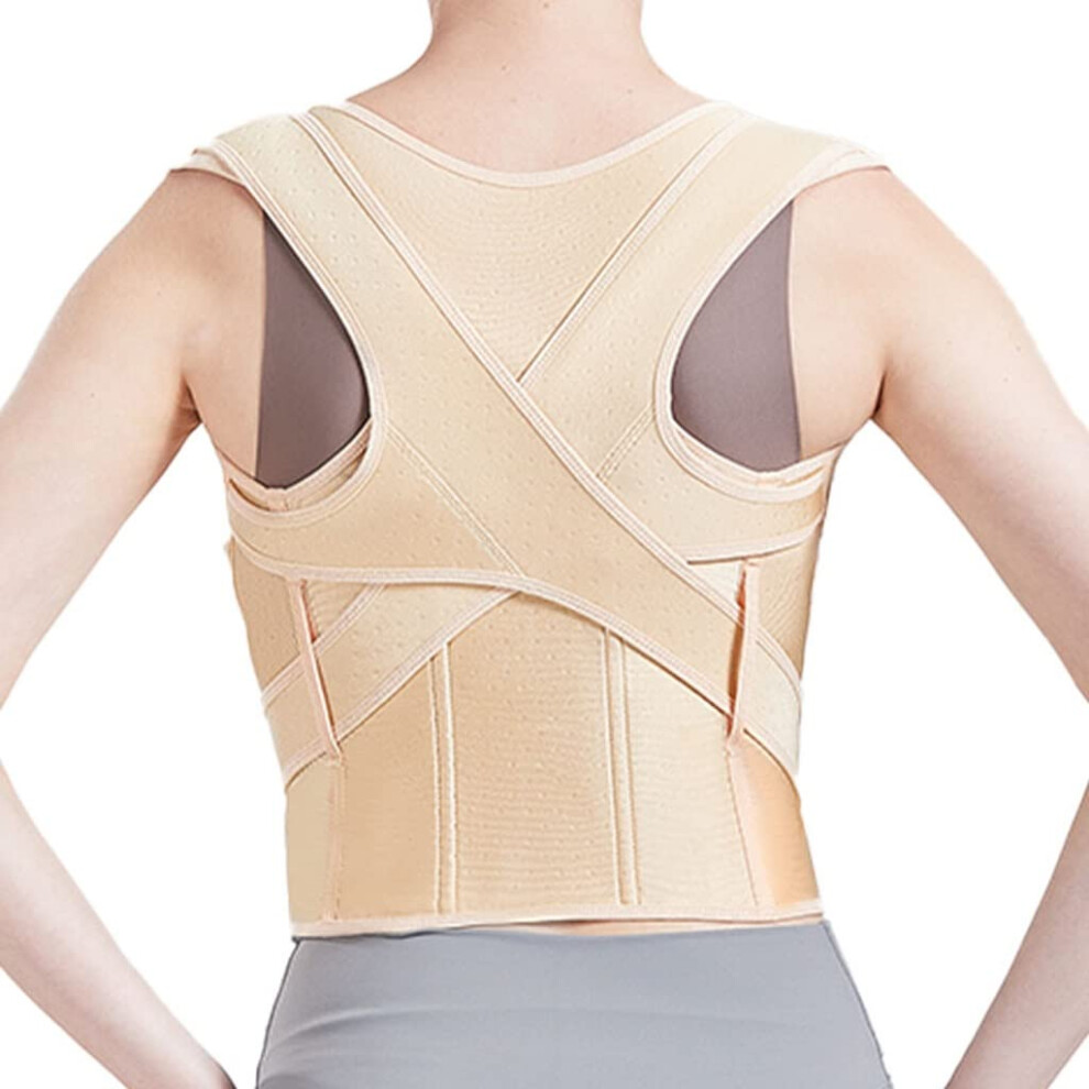 Beige Posture Corrector Back Brace Adjustable Support For Better Posture 2XL Breathable