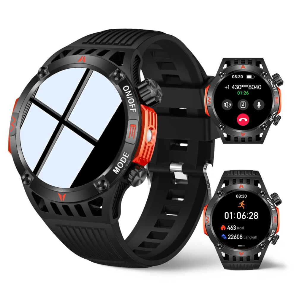 Bluetooth Smartwatch With Call Function, Heart Rate And Sleep Monitor, 100+ Sports Modes, Ip67 Waterproof Fitness Tracker For Android Ios Black 9092120297270