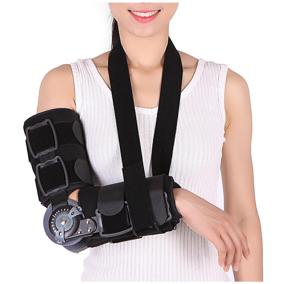 Hinged Elbow Brace Adjustable ROM Support with OneâTouch Hinge Lock for Post Op Surgery Recovery