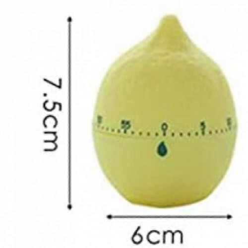 Kitchen Timer Cute Fruit Cookie Kitchen Timer | Novelty Manual Cooking Timer | Fun Shaped Mechanical Timer for Kitchen Alarm Home Desktop Decor (Lemon 1