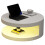 Round rotating coffee table with LED lights 1