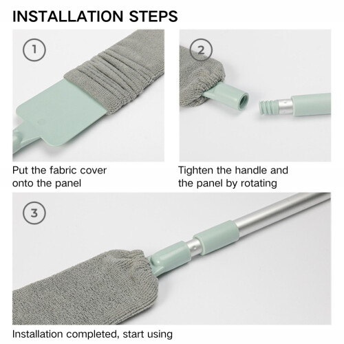 Extendable Microfiber Cleaning Duster with Flexible Bendable Head for Ceiling and Under Furniture (1) 1