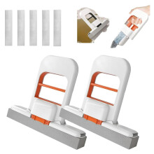 Mini Desktop Foldable Sponge Mop 2 Set, SelfSqueezing Wet Dry Use for Table Kitchen Bathroom Cleaning