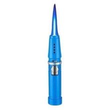 Jet Torch Lighter with Adjustable Windproof Flame, Refillable Blue Metal Butane Lighter for Camping