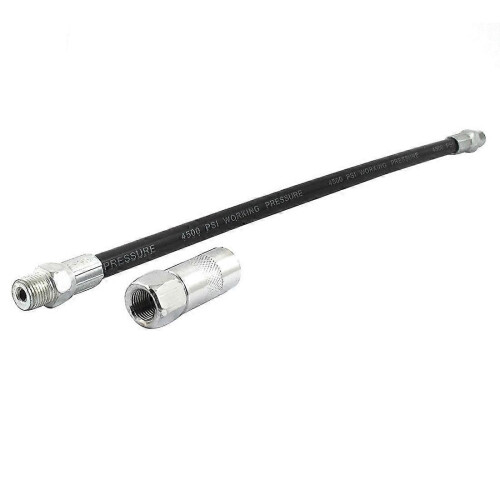 Mangueira flexível para pistola de graxa de 13,4 polegadas (34 cm), 4500 PSI, rosca BSP de 1/8 de polegada. 1