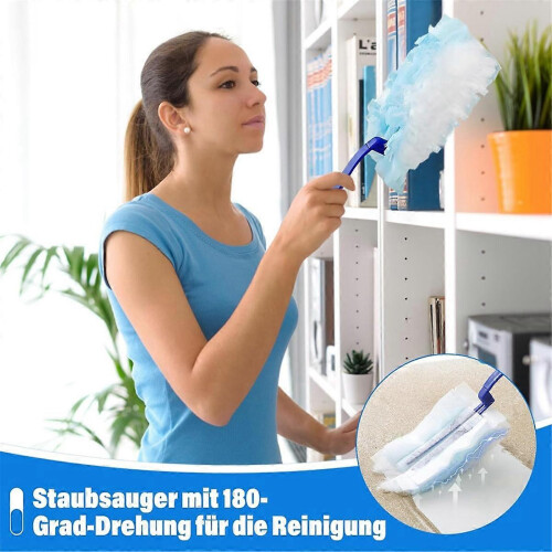 42 Pieces Duster with 1 Handle, Dust Magnet Refill Pack Electrostatic Dust Wiper for Household 2