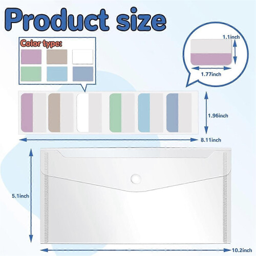 Pacote com 40 envelopes plásticos transparentes reutilizáveis de 12,7 x 25,4 cm (5 x 10 polegadas) com fecho de pressão. 2