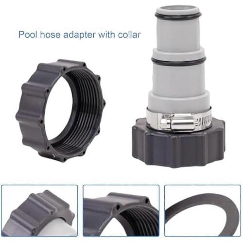 4Pack Type A Pool Hose Adapter for 1.5/1.25 Inch Vacuum Hose, Threaded Connector 2
