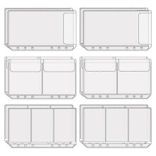 12 Pcs A6 Binder Pockets Clear Cash Envelopes Folder Organizer Photocard Sleeve compatible with Credit Card Bill
