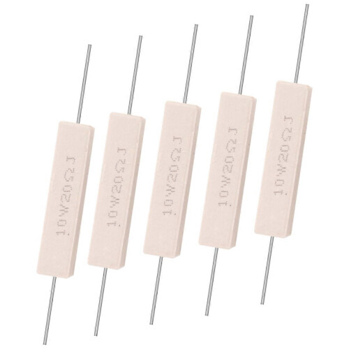 5 τεμάχια 10W 20 Ohm 5% συρματόσχοινες κεραμικές αντιστάσεις τσιμέντου 1