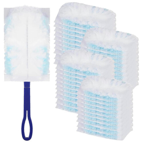 42 Pieces Duster with 1 Handle, Dust Magnet Refill Pack Electrostatic Dust Wiper for Household